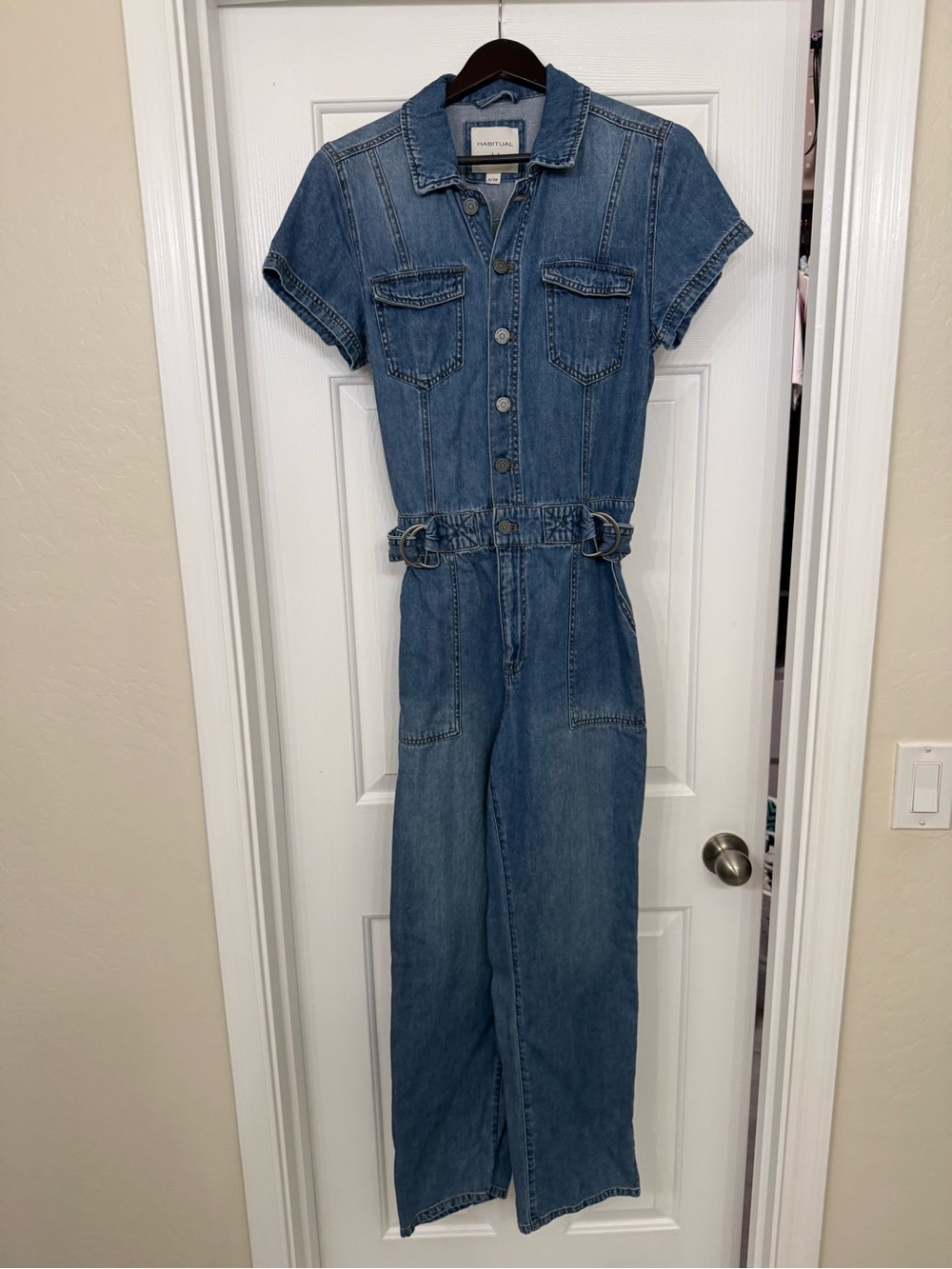 Habitual Medium (size 6/ 28) Blue Denim Jumpsuit
